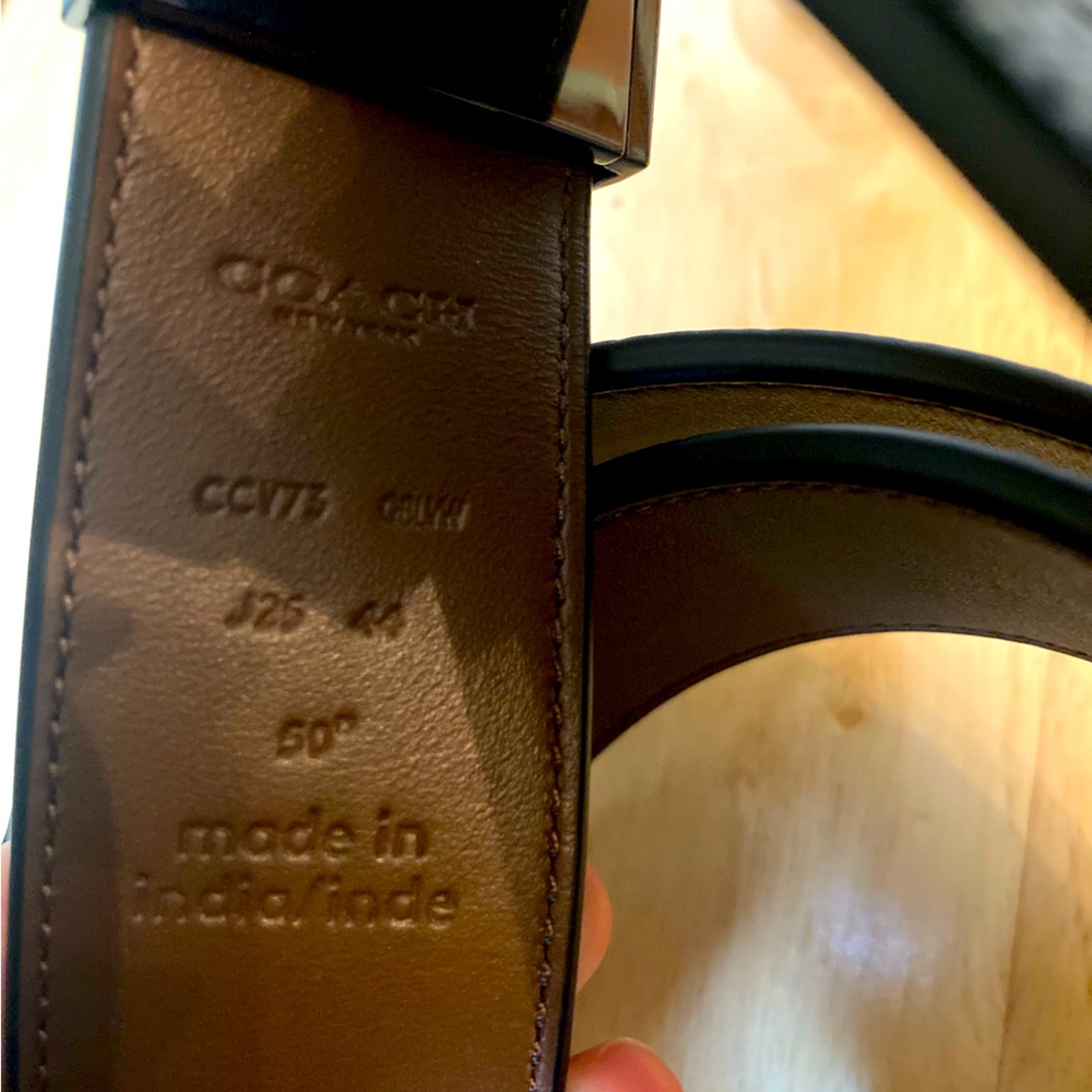 NWT COACH men’s black leather belt - Picture 3 of 3